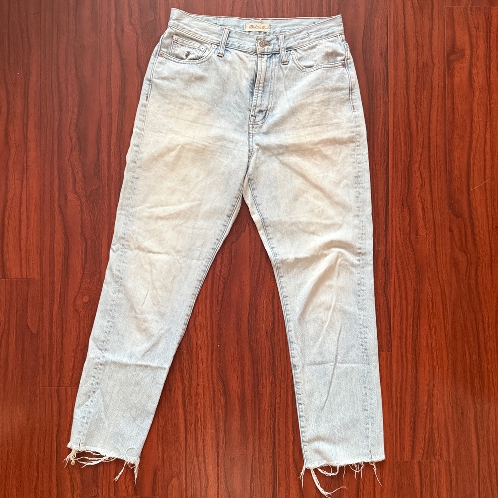 Madewell Faded Denim Jeans with Raw Hem